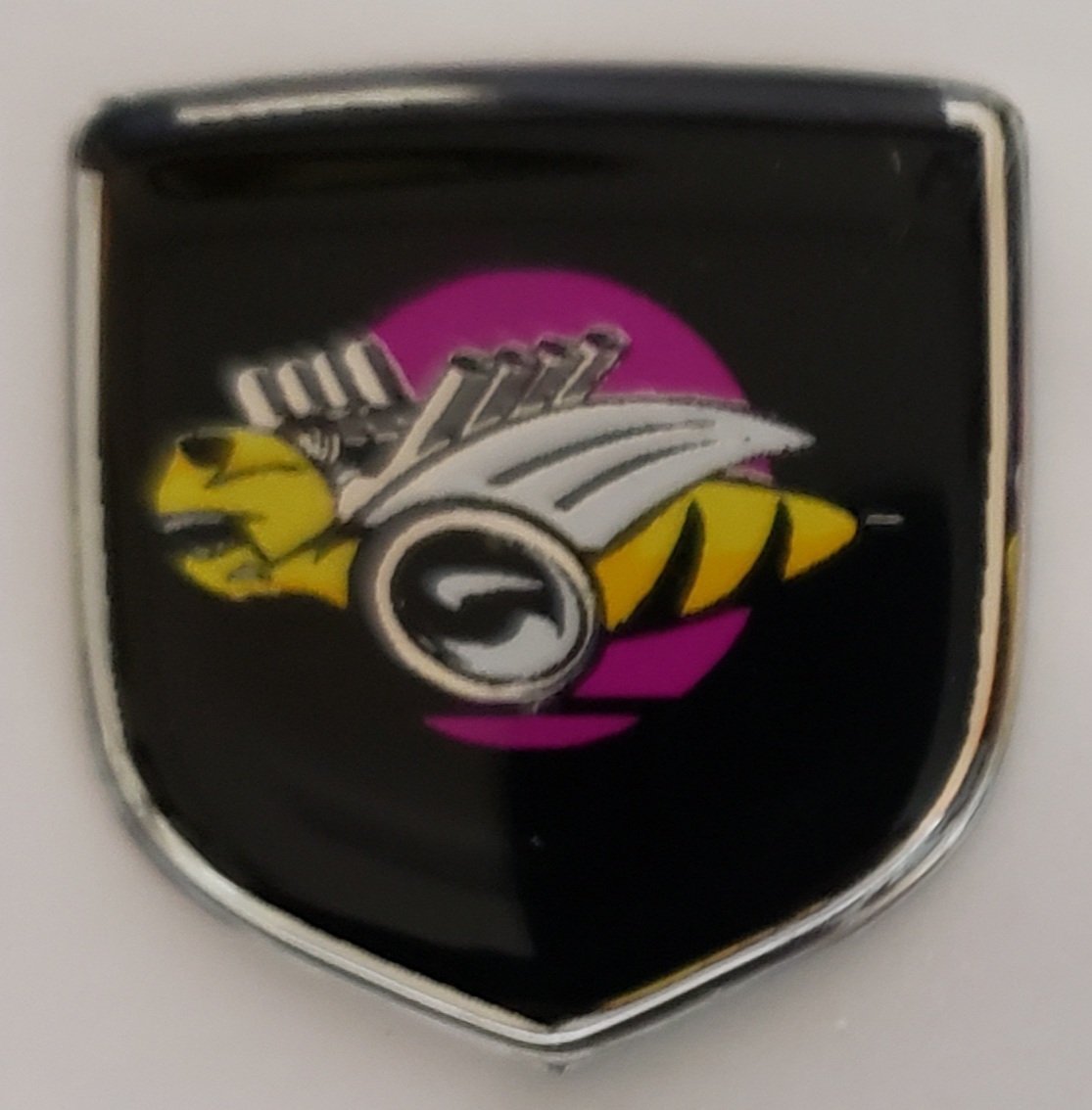 "Rumble Bee" Epoxy Coated Steering Wheel Shield Emblem Dodge Ram - Click Image to Close
